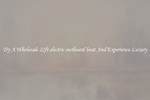 Try A Wholesale 22ft electric outboard boat And Experience Luxury