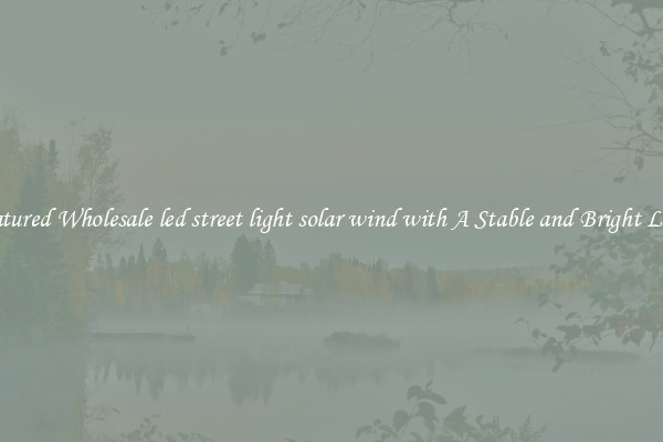Featured Wholesale led street light solar wind with A Stable and Bright Light