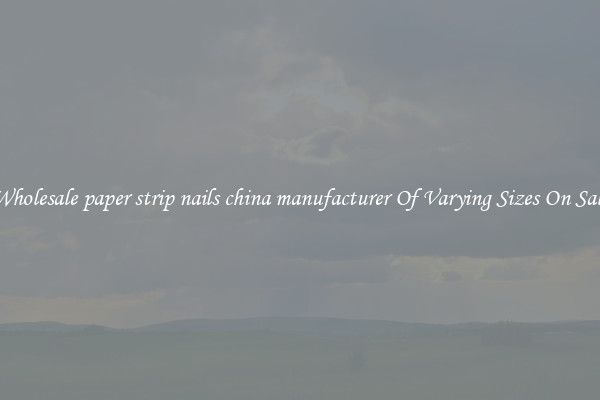 Wholesale paper strip nails china manufacturer Of Varying Sizes On Sale