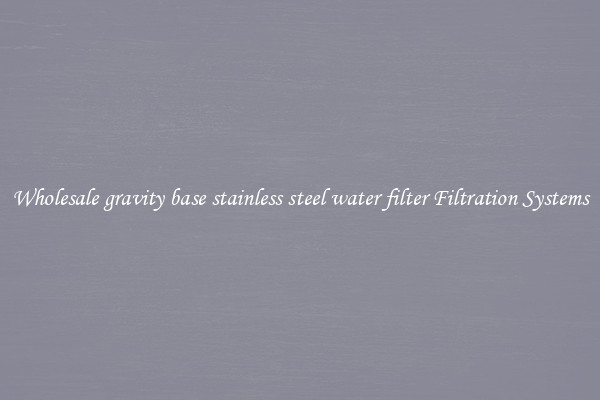 Wholesale gravity base stainless steel water filter Filtration Systems