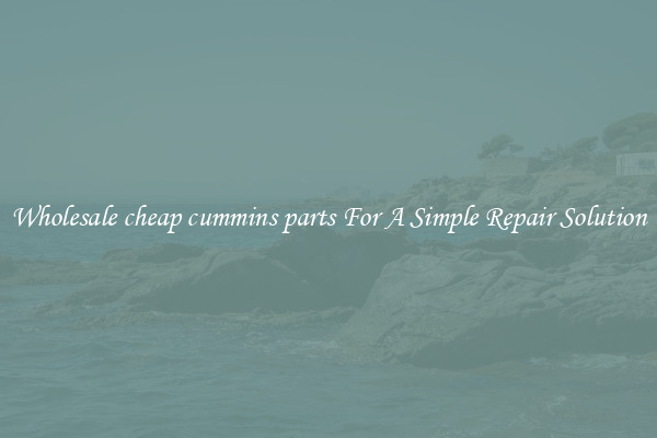 Wholesale cheap cummins parts For A Simple Repair Solution